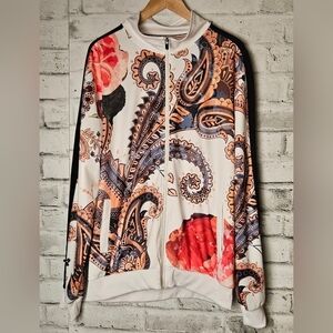 Y2K Imperious IMP Paisley Floral Full Zip Hoodie Sweater Jacket XL
